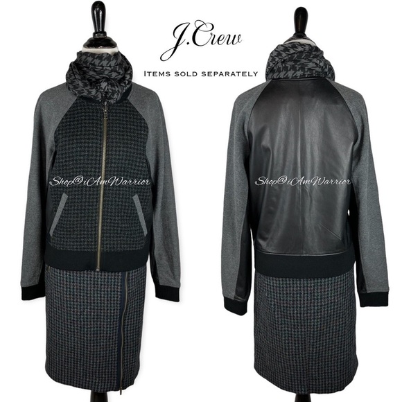 J.Crew wool houndstooth zipper moto style pencil skirt *shop@iamwarrior - Picture 4 of 13
